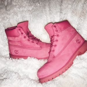 PINK TIMBERLAND BOOTS